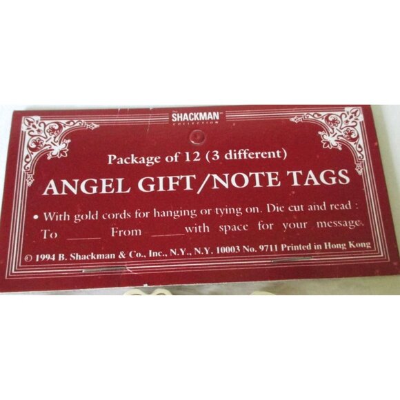 Vintage Die Cut Embossed Card and Note Tags Lot 1990s Shackman Angels Bear - Picture 5 of 9